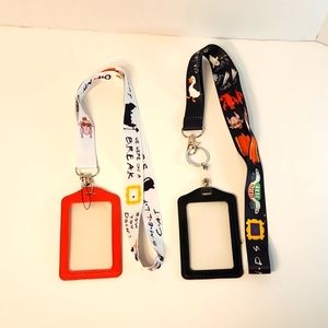 Set of 2 Friends ID Card Holders With Lanyards Central Perk Lobster Duck & More